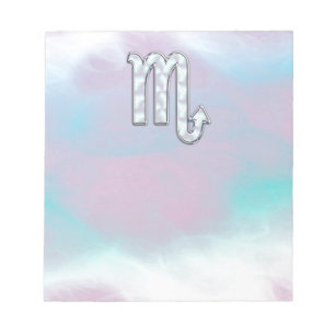 Bloco De Notas Scorpio Zodiac Símbolo em Mãe do Decor Pérola