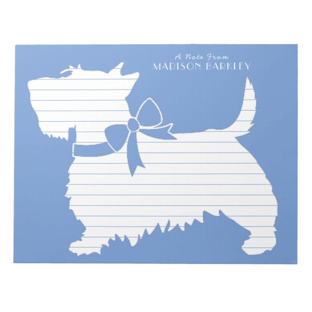 Bloco De Notas Scottish Terrier Scotty Dog Puppy Scottie (Frente)