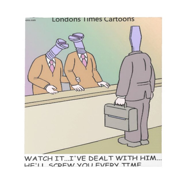 Bloco De Notas Screwy Salesman do Rick London Funny (Frente)