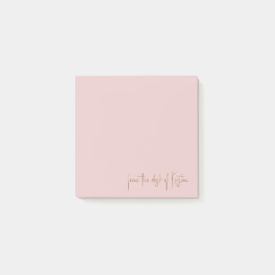 Bloco De Notas Script Blush da Mesa do Nome Personalizado