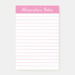 Bloco De Notas Script Chic Simples Elegante Rosa Vinculado Person