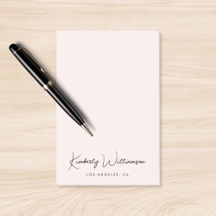 Bloco De Notas Script de Assinatura Chic Rosa