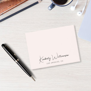 Bloco De Notas Script de Assinatura Chic Rosa