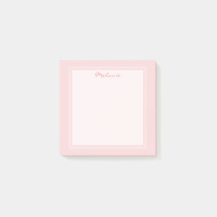 Bloco De Notas Script de Borda Branca Cor-de-Rosa Rosa para Blush