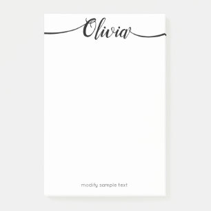 Bloco De Notas Script de caligrafia manuscrito simples