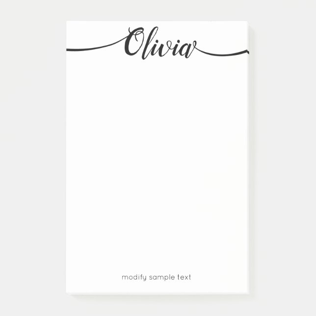 Bloco De Notas Script de caligrafia manuscrito simples (Frente)