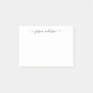 Bloco De Notas Script de Cinza Negra Elegante Clássica Simples