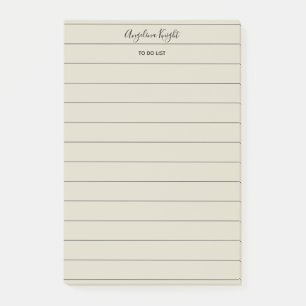 Bloco De Notas Script de manuscrito da lista Todo Elegante de Na