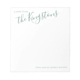 Bloco De Notas Script de Nome da Família Juniper