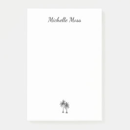 Bloco De Notas Script de Praia de Palmeiras Tropicais Modernas