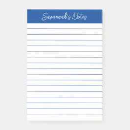 Bloco De Notas Script Elegante Azul Marinho Personalizado