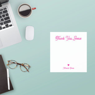 Bloco De Notas Script Elegante Moderno Obrigado Nome Personalizad