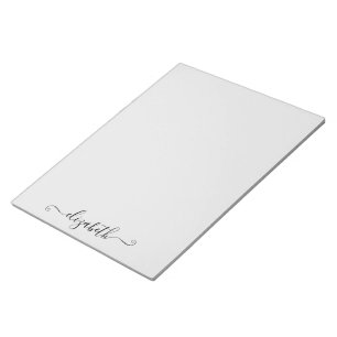 Bloco De Notas Script Elegante Personalizado Cinza Claro