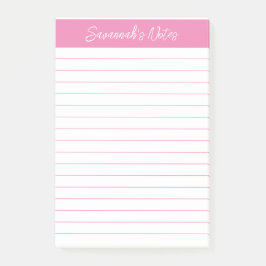 Bloco De Notas Script Elegante Rosa Personalizado