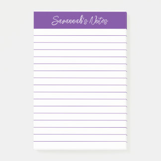 Bloco De Notas Script Elegante Roxo Personalizado