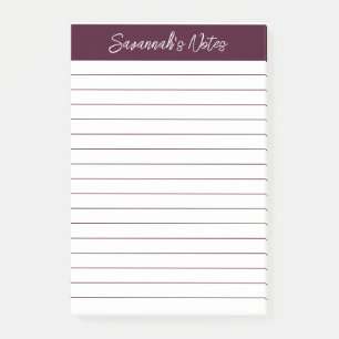 Bloco De Notas Script Elegante Vermelho Marrom Linha Personalizad