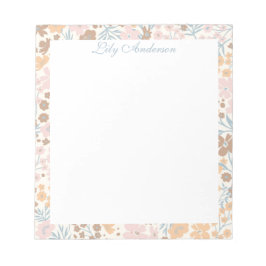 Bloco De Notas Script Floral 