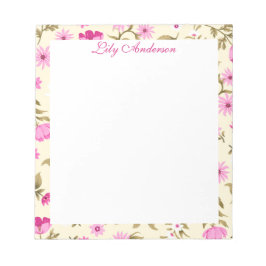 Bloco De Notas Script Floral 