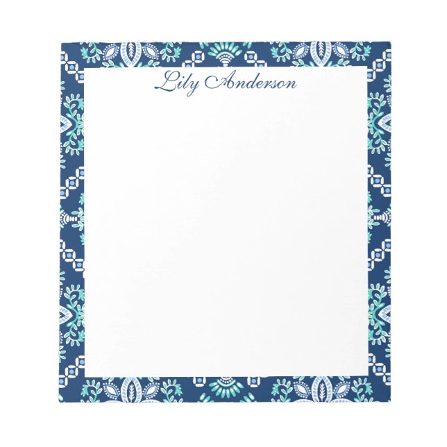 Bloco De Notas Script Floral  (Frente)