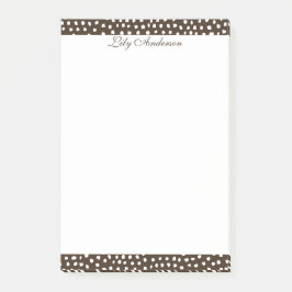 Bloco De Notas Script Mini Marrom pontilhado 