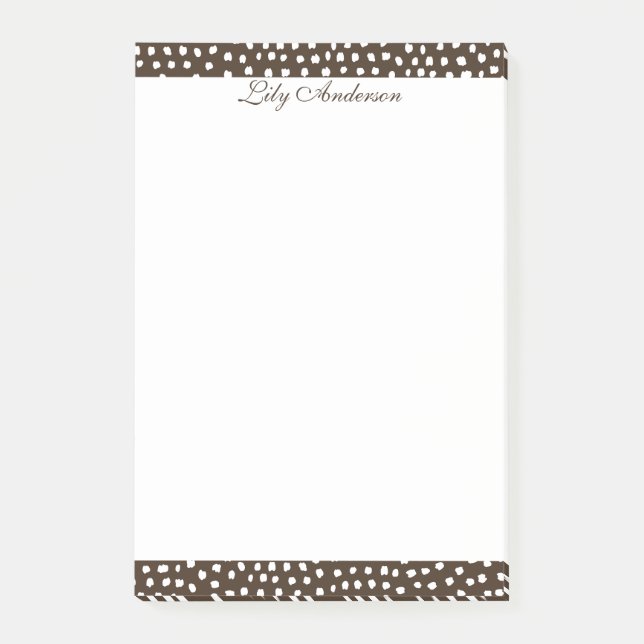 Bloco De Notas Script Mini Marrom pontilhado  (Frente)