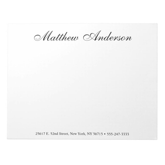 Bloco De Notas Script Monogramado (Frente)