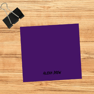 Bloco De Notas Script preto mínimo profissional roxo
