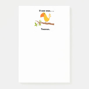 Bloco De Notas Se Um Pode...Tucano, Cartoon de Piada Engraçada