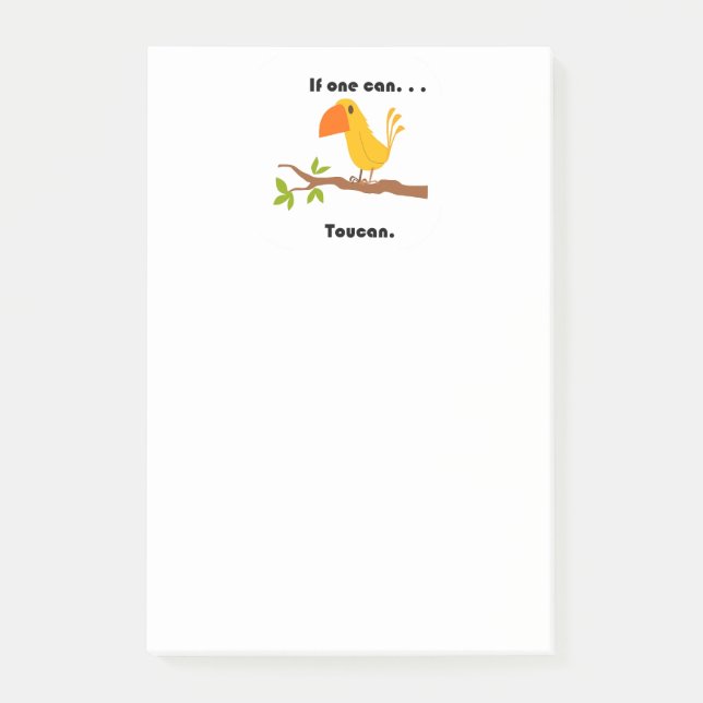 Bloco De Notas Se Um Pode...Tucano, Cartoon de Piada Engraçada (Frente)