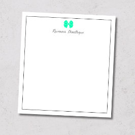 Bloco De Notas Seafoam Green Bow Border Script Custom Name Script
