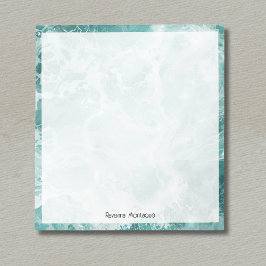 Bloco De Notas Seafoam Silver Border Elegant Custom Script Name