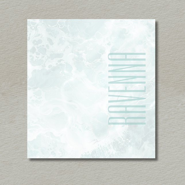 Bloco De Notas Seafoam Silver Opacity Elegant Custom Script Name (Criador carregado)