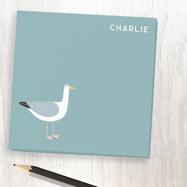 Bloco De Notas Seagull Personalizado (Fun Seagull personalized Post It notes)
