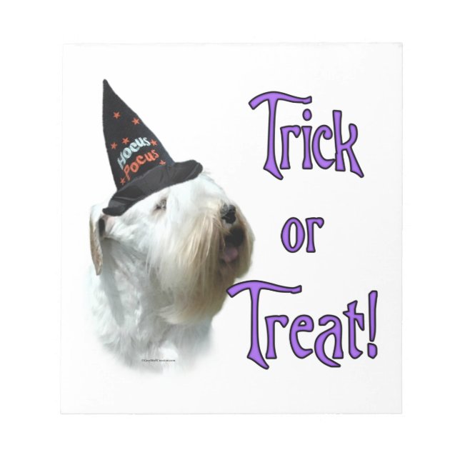 Bloco De Notas Sealyham Terrier Trick ou Treat (Frente)
