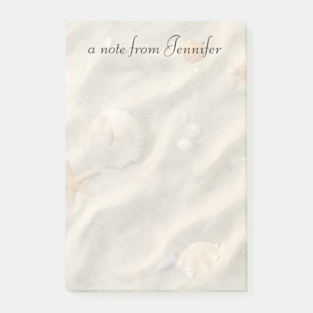 Bloco De Notas Seashells na areia (Frente)