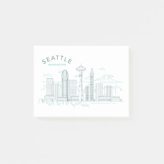 Bloco De Notas Seattle Skyline Stroke