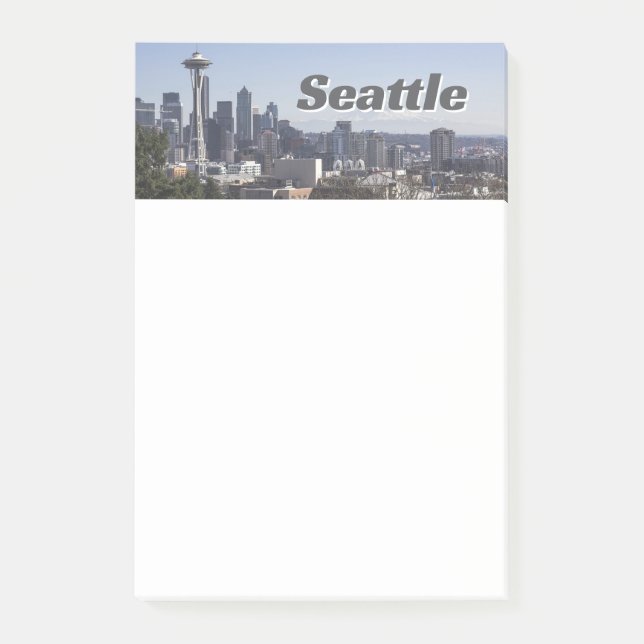 Bloco De Notas Seattle Washington Skyline Photo (Frente)