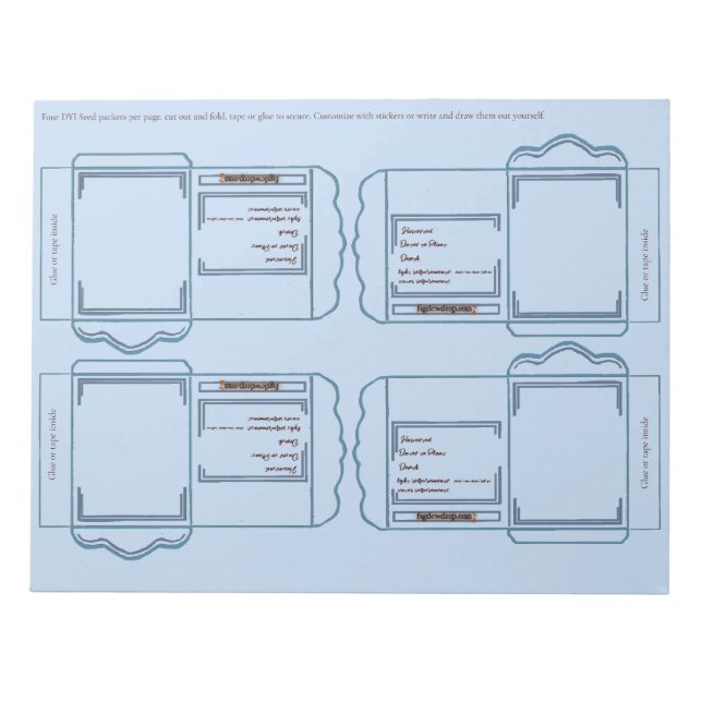 Bloco De Notas Seed Packet light blue DYI Notepad (Frente)