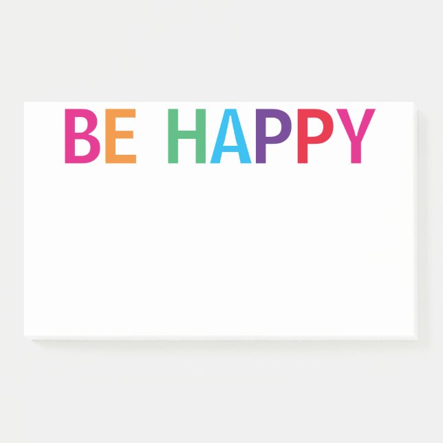 Bloco De Notas Seja Feliz Multicolorido 10 x 6 (Frente)