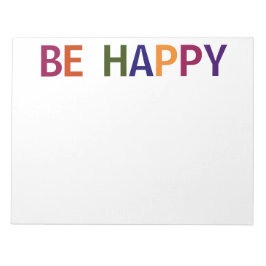 Bloco De Notas Seja feliz multicolorido 11 x 8,5