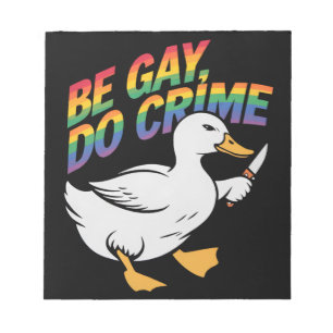Bloco De Notas Seja Gay Faça Crime Ganso Divertido Arco-íris Orgu