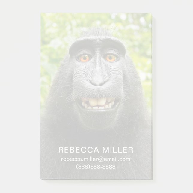 Bloco De Notas Selfie de Macaco (Frente)