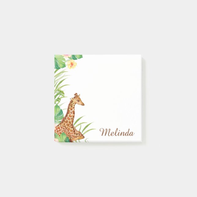Bloco De Notas Selva Personalizada Safari Giraffe (Frente)