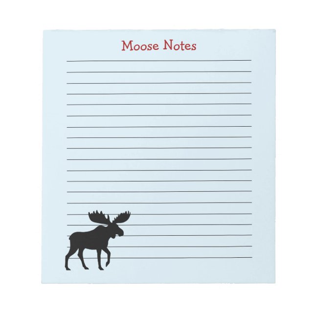 Bloco De Notas Selvagem Personalizada de Silhouette Moose Vincula (Frente)