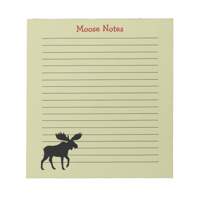 Bloco De Notas Selvagem Personalizada de Silhouette Moose Vincula (Frente)