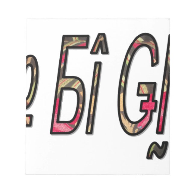 Bloco De Notas Sem Impressão de Arte de Texto Bigiji (Frente)