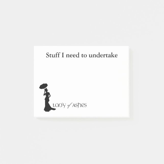 Bloco De Notas Senhora de notas de post-it das cinzas - harpista (Frente)