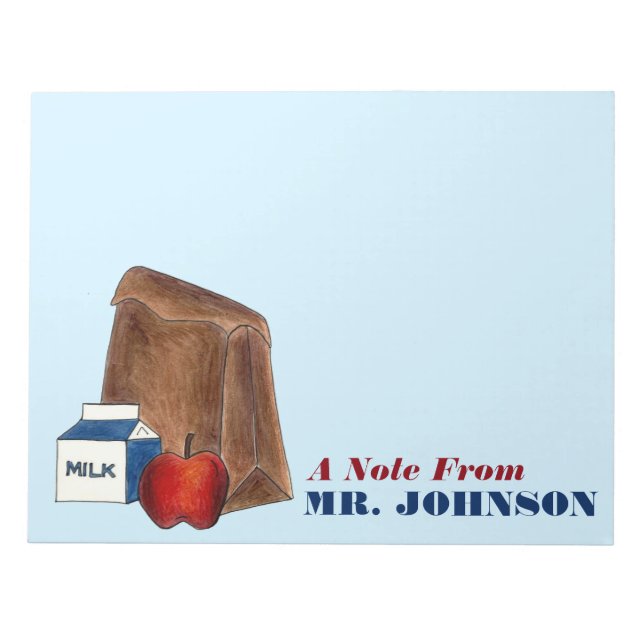 Bloco De Notas Senhora Merendeira ou Professora Dão Castanho Saco (Frente)