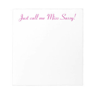 Bloco De Notas Senhorita Sassy Bonito Feminino Engraçado Atitude
