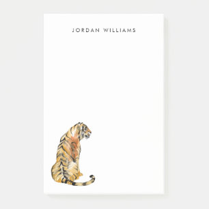 Bloco De Notas Sentado de Tigre de Aquarela